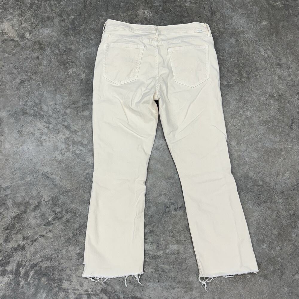 Mother The Iinsider Crop Step Fray Jeans In Chalk Ivory Womens 32 - Picture 6 of 12